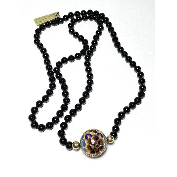 Alyce Firell New York City Vintage Necklace Knotted Black...